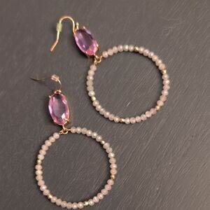 Francesca's Collections Purple and Gold Earrings with Elegant Design